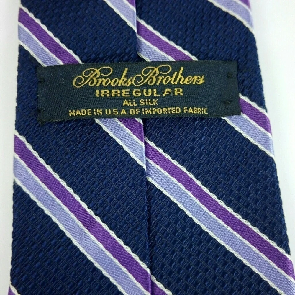 Brooks Brothers Irregular Silk Blue Stripe Tie